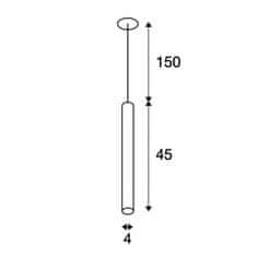 SLV BIG WHITE HELIA 45, závěsné svítidlo, LED, 3000K, kulaté, černé, plochá rozeta, 9 W 158410