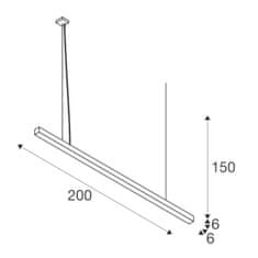 SLV BIG WHITE Q-LINE PD LED vnitřní závěsné svítidlo, 2m, BAP, černá, 4000K 1000930