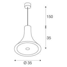 SLV BIG WHITE BATO 35 PD LED vnitřní závěsné svítidlo, černá / mosaz, LED, 2700K 1001351