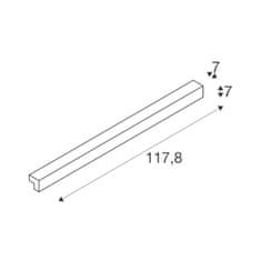 SLV BIG WHITE L-LINE 120 nástěnné a stropní svítidlo, LED, 3000K, IP44, stříbrné, D/Š/V 118/7/7 cm, 3 000 lm, 2x12,9 W 1001304