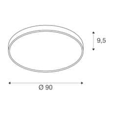 SLV BIG WHITE MEDO 90 CL CORONA, LED, vnitřní stropní nástavbové svítidlo, TRIAC, černá, 3000/4000K 1001878