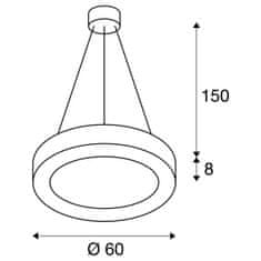 SLV BIG WHITE MEDO RING 60 DALI Indoor, závěsné LED svítidlo, bílé, 3000K 1002891