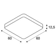 SLV BIG WHITE MEDO 60 SQUARE DALI Indoor, stropní LED svítidlo, bílé, 3000K 1002882