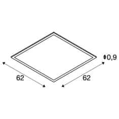 SLV BIG WHITE LED PANEL 620x620 Indoor, stropní vestavné LED svítidlo, bílé, 4000K, UGR a lt;19 1003074