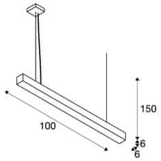 SLV BIG WHITE Q-LINE PD LED vnitřní závěsné svítidlo, 1m, BAP, bílá, 3000K 1000926