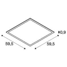 SLV BIG WHITE LED PANEL 600x600 Indoor, stropní vestavné LED svítidlo, bílé, 3000K, UGR a lt;19 1003083