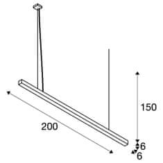 SLV BIG WHITE Q-LINE PD LED vnitřní závěsné svítidlo, 2m, BAP, bílá, 4000K 1000929