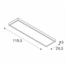 SLV BIG WHITE PANEL 1200x300mm LED vnitřní stropní nástavbové svítidlo 3000K, stříbrošedá 1001508