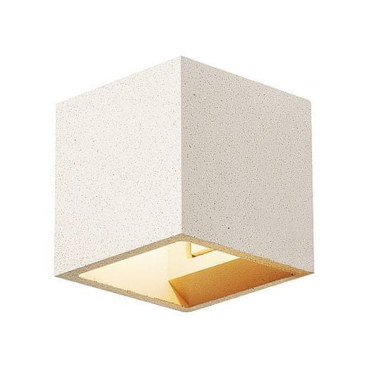 SLV Výprodej vzorku SOLID CUBE nástěnné světlo QT14 bílý pískovec max. 25W (NÁHRADA 1000910,1000911) - BIG WHITE (SLV)