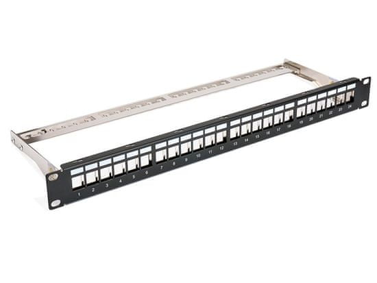 XtendLan Patch panel 19", 16 portů CAT6A, stíněný, s keystone