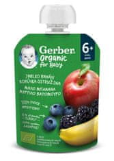 GERBER Organic Kapsička jablko, banán, borůvka a ostružina 90 g