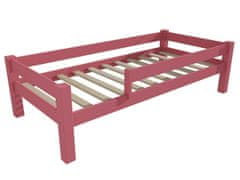 eoshop Dětská postel 8X8 01C se zábranou (Barva dřeva: barva růžová, Rozměr: 80 x 200 cm)
