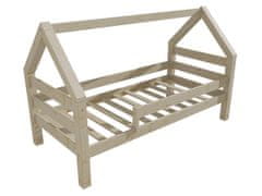 eoshop Dětská postel domeček 8X8 09B (Barva dřeva: surové dřevo, Rozměr: 90 x 180 cm)