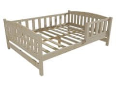 eoshop Dětská postel DP 002 XL se zábranou (Barva dřeva: surové dřevo, Rozměr: 160 x 200 cm)
