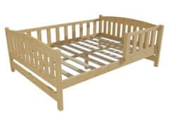 eoshop Dětská postel DP 002 XL se zábranou (Barva dřeva: bezbarvý lak, Rozměr: 120 x 200 cm)