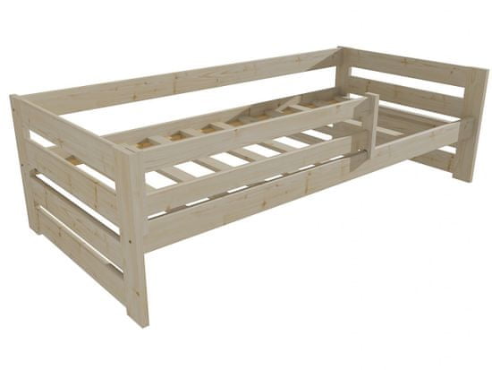 eoshop Dětská postel KLÁRA se zábranou "DP 025" (Barva dřeva: surové dřevo, Rozměr: 80 x 200 cm)