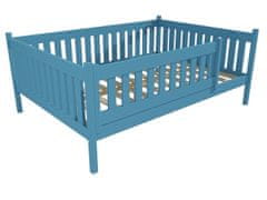 eoshop Dětská postel M 012 XL NEW* se zábranou (Barva dřeva: barva modrá, Rozměr: 140 x 200 cm)