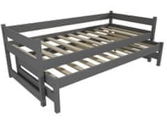 eoshop Dětská postel s výsuvnou přistýlkou SAMUEL "DPV 003" (Barva dřeva: barva šedá, Rozměr: 80 x 180 cm)