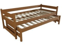 eoshop Dětská postel s výsuvnou přistýlkou SAMUEL "DPV 003" (Barva dřeva: moření dub, Rozměr: 80 x 180 cm)