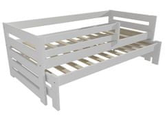 eoshop Dětská postel s výsuvnou přistýlkou NIKOLA se zábranou "DPV 007" (Barva dřeva: barva bílá, Rozměr: 90 x 200 cm)