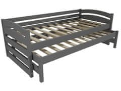 eoshop Dětská postel s výsuvnou přistýlkou DOMINIK "DPV 012" (Barva dřeva: barva šedá, Rozměr: 80 x 180 cm)