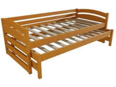 eoshop Dětská postel s výsuvnou přistýlkou DOMINIK "DPV 012" (Barva dřeva: moření olše, Rozměr: 90 x 200 cm)