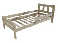 eoshop Dětská postel se zábranou VMK010C KIDS (Barva dřeva: surové dřevo, Rozměr: 70 x 160 cm)