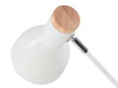 Beliani Bílá stolní lampa z dřeva a kovu PECKOS
