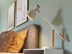 Beliani Bílá stolní lampa z dřeva a kovu PECKOS