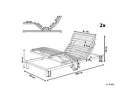 Beliani Sada 2 elektricky nastavitelných roštů na postele COMFORT