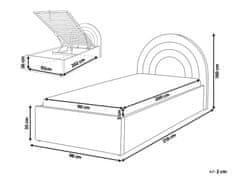 Beliani Sametová postel s úložným prostorem 90 x 200 cm růžová ANET