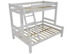 eoshop Patrová postel s rozšířeným spodním lůžkem 8X8 06A (Barva dřeva: barva bílá, Rozměr: 80/120 x 200 cm)