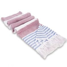 Carla Plážový ručník Kouretu růžovo-bílá 100 cm x 180 cm