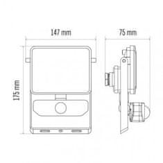 Emos LED reflektor ILIO s pohybovým čidlem ZS2920, 21 W, černý, neutrální bílá 1531252920