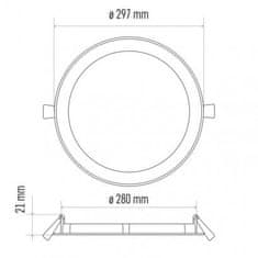 Emos LED podhledové svítidlo PROFI bílé ZD1151, 30 cm, 24 W, teplá bílá 1540112410