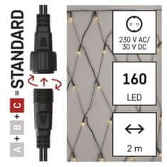 Emos D1DW01 Standard LED spojovací vánoční řetěz – síť, 1,5x2 m, venkovní, teplá bílá 1550010005