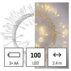 Emos D3FW01 LED vánoční nano řetěz – ježek, 2,4 m, 3x AA, vnitřní, teplá bílá 1550030008