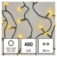 Emos LED vánoční cherry řetěz – kuličky D5AW05, 48 m, teplá bílá 1550050003