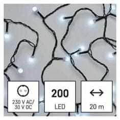 Emos LED vánoční cherry řetěz – kuličky D5AC07, 20 m, venkovní i vnitřní, studená bílá 1550052006