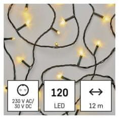 Emos D4AW09 LED vánoční řetěz zelený, 12 m, venkovní i vnitřní, teplá bílá 1550040023