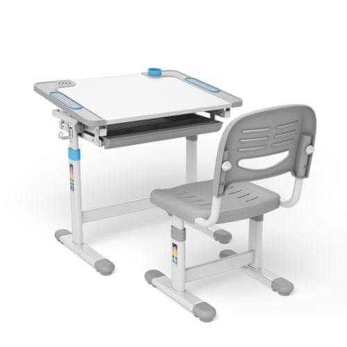 Ergo Office ER-418 Ergonomický dětský psací stůl se židlí šedo-bílá 70224