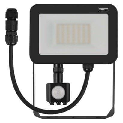 Emos LED reflektor INOVO s pohybovým čidlem ZS2732, 30 W, šedý, neutrální bílá 1531242732