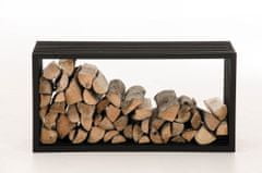 Sortland Stojan na dřevo ke krbu Irving - černý | 100x50x40 cm