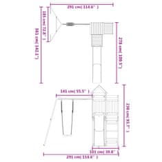 Vidaxl Dětské hřiště na zahradu masivní borové dřevo