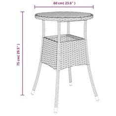 Vidaxl Zahradní stůl Ø 60 x 75 cm akáciové dřevo a polyratan šedý