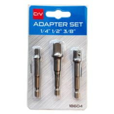 Euronářadí SET adaptérů do vrtačky 1/4", 3/8", 1/2"