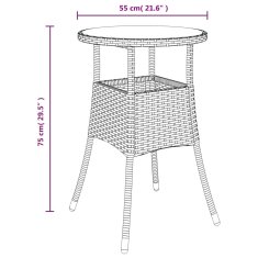 Vidaxl 3dílný zahradní bistro set s poduškami hnědý polyratan