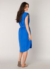YEST korálově modré šaty na zapínání s páskem Velikost: 40