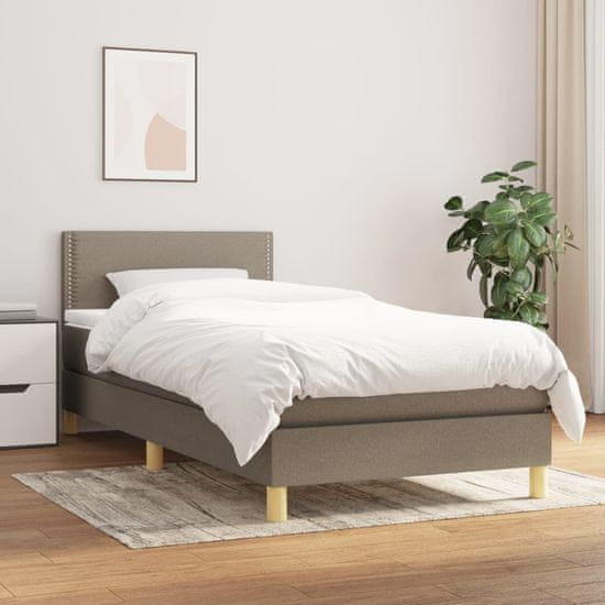 shumee Box spring postel s matrací taupe 80x200 cm textil