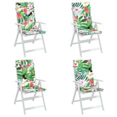 Vidaxl Podušky na židli s vysokým opěradlem 4 ks vícebarevné textil